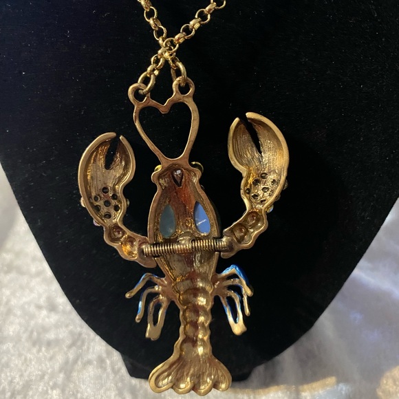 BETSEY JOHNSON COLORFUL RETICULATED LOBSTER PENDANT 30” NECKLACE + BONUS - Picture 6 of 14